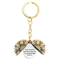 Detail of sunflower keychain with hidden engraving You were given this life because you are strong - T00008 Gold Sunflower Silver Disc (You were given this life because you are strong enough)