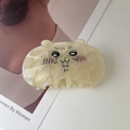 Pinza per capelli a forma di gatto in acetato crema perlato per acconciature donna - 8# Gatto Spaventato / 8.6cm*5cm