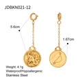 Golden stainless steel Capricorn zodiac bikini connector charm with engraved relief - Pisces Zodiac Gold Long Earring (JDBKN021-12)