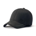 Classic dark grey men's baseball cap for outdoors with detailed embroidery and side metal logo - Gray