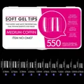 Größentabelle für Medium Coffin Nageltips mit präzisen Längen- und Breitenangaben in mm - SOFT GEL TIPS 07