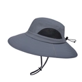 Cappello parasole grigio scuro con rete traspirante e cinturino antivento regolabile - Grigio scuro