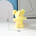 Bright yellow plush bear keychain in candy colors for bags, 15cm height variant - Yellow / No Pendant