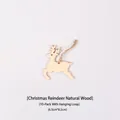 Christmas Reindeer Wooden Ornaments 10pcs set in natural wood color with jute twine - Large Raw Wood Reindeer 10PCS