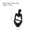 Scultura pensatore nero opaco stile pensiero a destra regalo per matrimonio - Mini Pensatore Destro / Nero