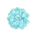 Detailed view of light blue satin fabric rose with multilayered petals and fine texture - Mint Green