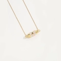 Golden choker necklace with pink blue and yellow enamel cylinder pendant and zircon - Blue & Pink Enamel Cylinder Gold