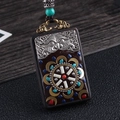 Ebony Dharma Wheel Nepal Single Pendant