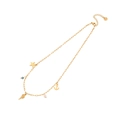 Golden stainless steel ocean theme necklace featuring starfish shell and anchor charms - Starfish Shell Anchor Style(2#) / Gold