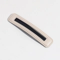 Minimalist beige and black PU leather hair clip with elegant stitched trim - Beige Leather