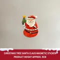 Christmas Santa Claus fridge magnet with mini tree decor, festive resin ornament 9cm - Christmas Tree Santa