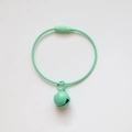 Mint green wire ring keychain with a small bell for DIY bag charm and accessories - Mint Green