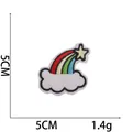 Detailed view of rainbow and cloud embroidery patch with dimensions 5CM by 5CM - Style 14 Starry Rainbow Bridge