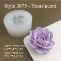 Detailed view of translucent silicone cactus flower mold and the finished purple 3D resin craft - Model 3875 / Translucent