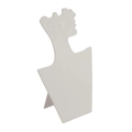 White portrait-style bust jewelry stand for displaying necklaces and earrings - Beige Velvet
