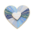 Spilla rotante in smalto a forma di cuore con attività self-care in metallo blu - Stile Mosaico Macaron Colorato(XZ7961)