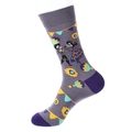 Tag der Toten Socken mit bunten tanzenden Skeletten und floralen Mustern - 1387-Graue Skeletttänzer