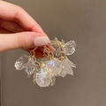 Golden chain earrings with iridescent floral petal pendants and shimmering reflections - Gold Shell Iridescent Petal (15#)