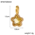Macro shot of gold-plated star pendant with yellow zircon and size measurements - BP48760B4A0-Yellow Star Pendant