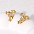 Pendientes de lazo en acero inoxidable bañados en oro de 18K con acabado mate - Dorado