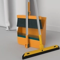 Set scopa e paletta a tre pezzi giallo e verde con denti a pettine e tergivetro - Set 3 Pezzi Di Scopa E Paletta Pieghevoli + Tergivetro (limone E Arancia)