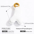 Golden stainless steel ocean-style white pearl pendant with waterproof metal ring - White Irregular Organic Curve Pendant (PJ91218C)