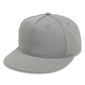 Kids flat brim hip hop baseball cap in solid medium grey twill cotton fabric - Size 48 (8 Months-2 Years) / Light Gray