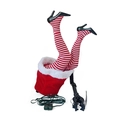 Gambe animate di elfo per albero di Natale a righe bianche e rosse con movimento elettrico - Tacchi Alti da Dea