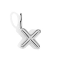 3D silver bubble letter X pendant charm for DIY necklace or bracelet jewelry making - Letter X / Silver