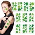 Wasserfeste St. Patrick's Day Kleeblatt Tattoos mit grünen Designs für das Gesicht - Kleeblatt Tattoo Aufkleber Set (E081-090)