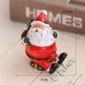 Resin Santa Claus figurine with gift bag, sitting pose ornament for Christmas, 6.5x5cm - Santa with Sack