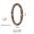 Rustic 14cm black gold cast iron house number 0 with mounting screws and retro finish - Number 0