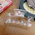 Transparent square acrylic hair claw clip with festive Santa Claus and reindeer patterns - Santa Claus Print (10CM)