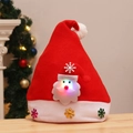 Luminous Santa Claus Christmas hat in red felt with glowing LED lights and snowflake details - Santa Claus LED Kids Style