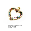 Detail view of heart pendant with colorful zircon stones and copper gold plating - Multicolor Diamond Heart-Gold (Pendant Only)