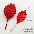 Rote künstliche Stechpalmenblätter für DIY-Weihnachtsdeko, Stoffblätter im 10er Set - Rotes Ahornblatt (10 Stück/Bündel)