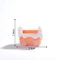 Pink miniature baby stroller figurine with white glitter detail for DIY holiday decor - 9# Carriage