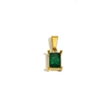 Collier en acier inoxydable plaqué or 18 carats avec pendentif zircon vert rectangulaire - Or Vert (E6850)