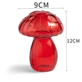 Modern mushroom-shaped red glass vase for flowers or aromatherapy, size 9x12cm - Style 2/Red