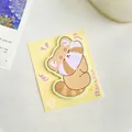 Cute raccoon-shaped cartoon sticky notes on a light yellow backing card for students - Raccoon