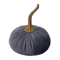 Grayish-purple velvet pumpkin decor with golden spiral stem for holiday table settings - 7cm / Sapphire Blue