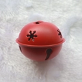 Red 5cm matte metal Christmas bell with snowflake cutouts for DIY holiday decor - Snowflake Matte Red