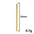Macro shot of 32mm gold stainless steel bar pendant showing 0.7g weight and polished finish - Gold (32mm)