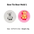 Dettaglio stampo in silicone orso 4,5x4,5x1,7cm e decorazione orsetto rosa in 3D - Orso con Fiocco 1