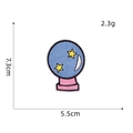 Macro shot of embroidered crystal ball patch with 7.3cm height and 5.5cm width details - Crystal Ball