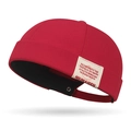 Rode hip-hop docker muts met vintage stoffen label en verstelbare riem - Verstelbaar / Rood