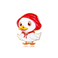 Cute cartoon little duck enamel pin with red riding hood cape and golden metal edges - Little Red Riding Hood Duck