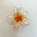 Pinza para el pelo con forma de flor y degradado naranja traslúcido para mujer - Pinza Para El Cabello Con Diseño De Frangipani Naranja Y Copo De Nieve [aprox. 8 X 7 X 4 Cm]