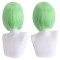 Korte mintgroene bobo-cosplaypruik met dikke styling op mannequinhoofden, 30 cm - Groen