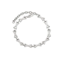 Bracciale in argento con maglie a forma di X, catena regolabile e chiusura a moschettone - Bracciale / Argento